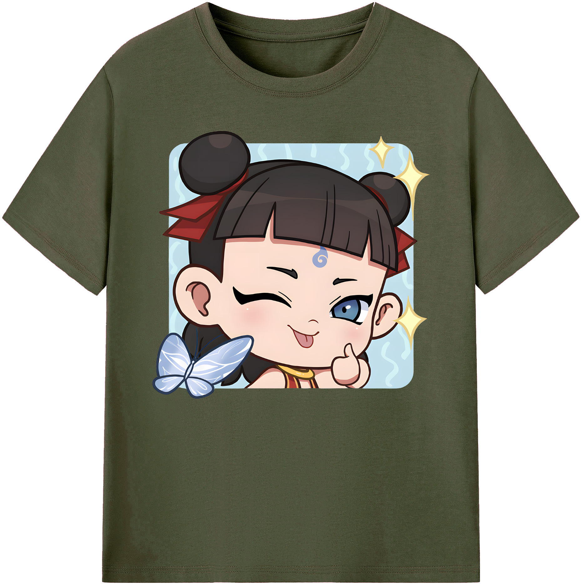 （画像用） Ne Zha 2 ナタ 魔童の大暴れ 綿100％ メンズ半袖Tシャツ｜肌触りやわらか＆通気性